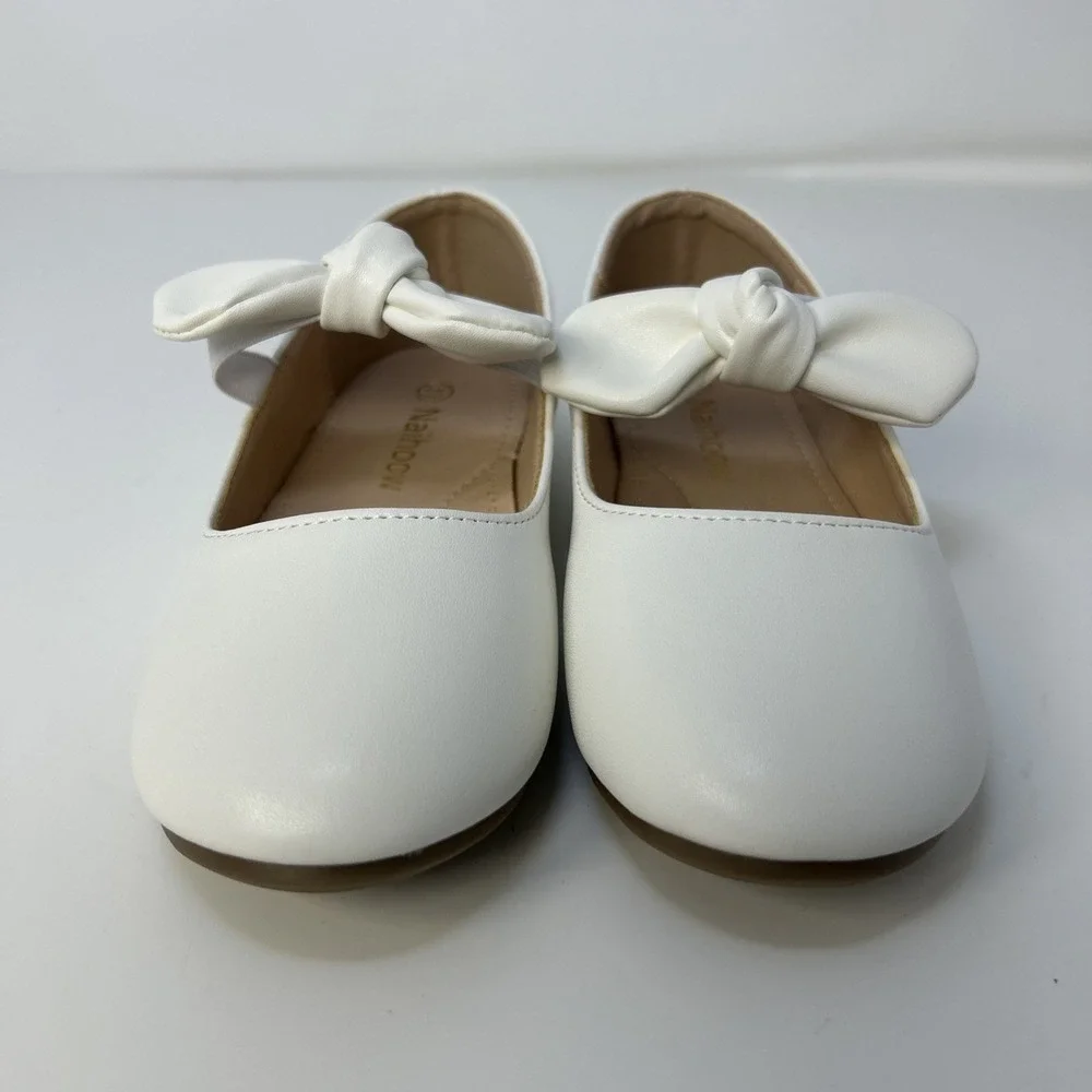 Naihoow‎ Girls White Mary Jane Ballet Flats Shoes - Size 30 (12.5 US) NIB